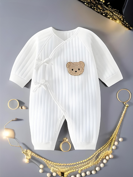 Mjukt babybody-set med björnmotiv – unisex långärmad body