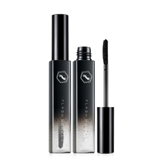 Schwarze Mascara mit Bürste, elegantes Design, langanhaltend, Volumen, Wimpernverlängerung.