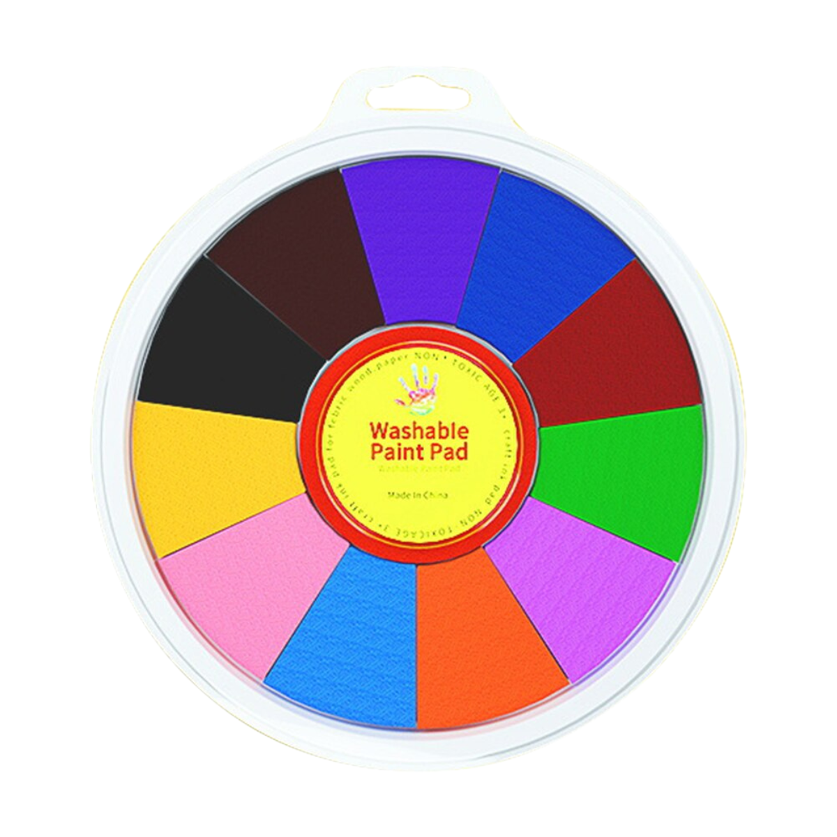 Bunte waschbare Farbkissen, runde Palette, 12 Farben, Malzubehör für Kinder.