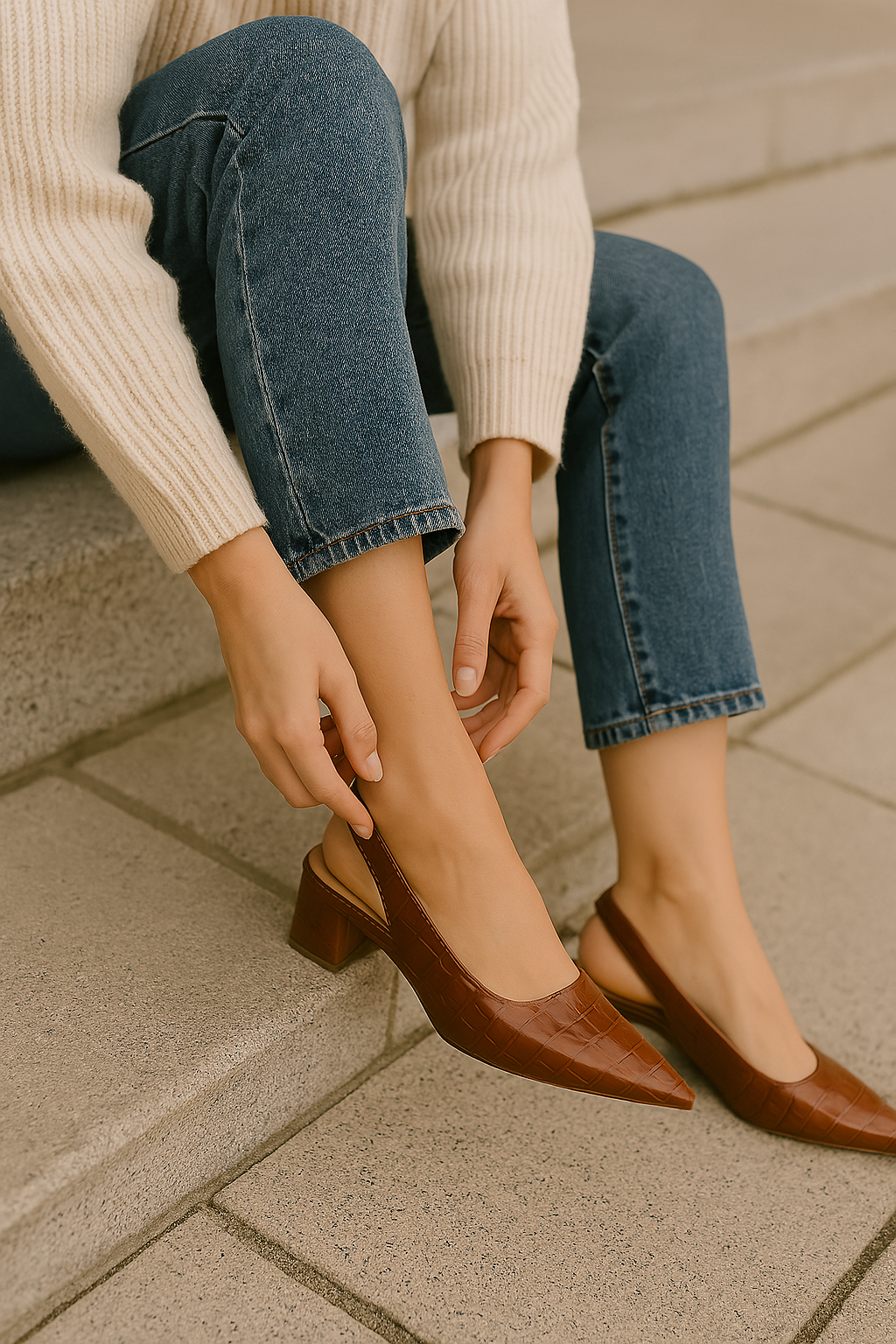 Lara Signature Pumps – Croco-look med garanti för fotkomfort