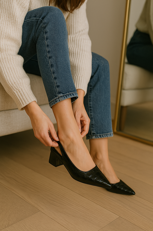 Lara Signature Pumps – Croco-look med garanti för fotkomfort