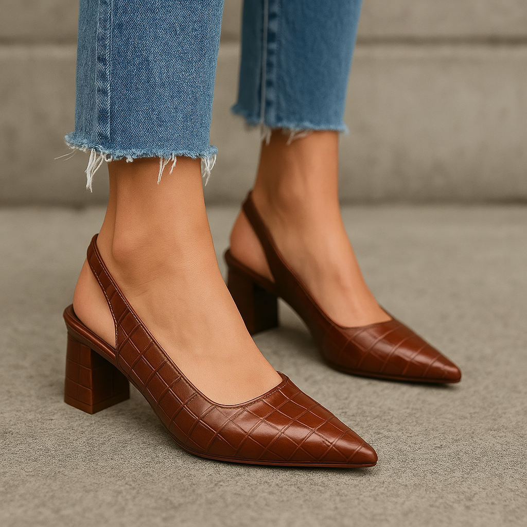 Lara Signature Pumps – Croco-look med garanti för fotkomfort