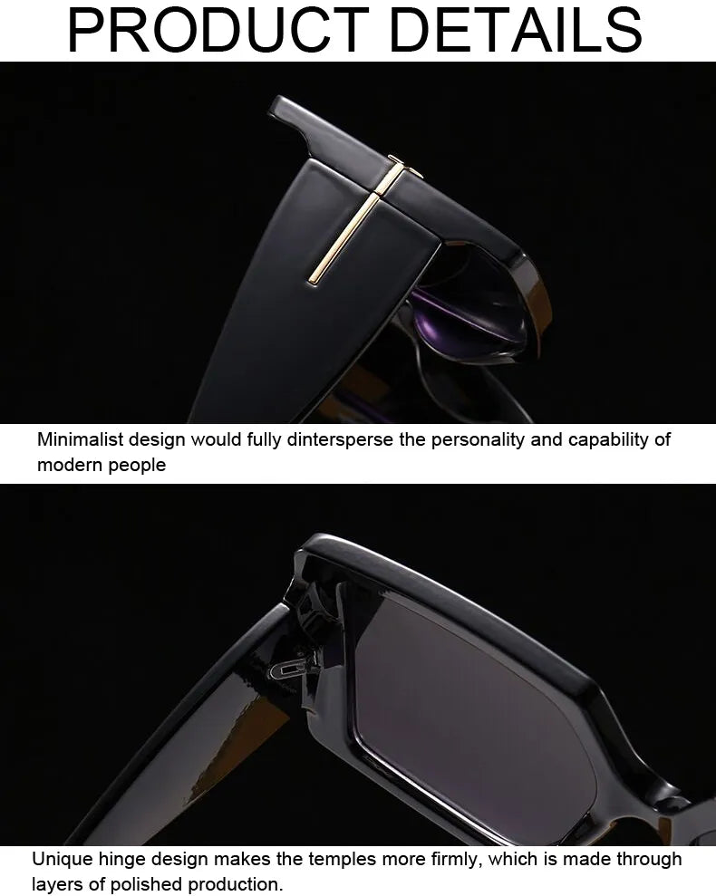 Schwarze übergroße eckige Sonnenbrille, minimalistisches Design, Unisex, modisch.