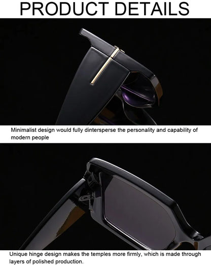 Schwarze übergroße eckige Sonnenbrille, minimalistisches Design, Unisex, modisch.