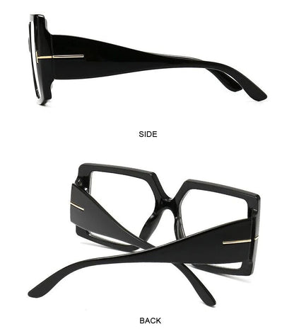 Schwarze übergroße eckige Sonnenbrille, modisches Accessoire, UV-Schutz, Unisex-Design.