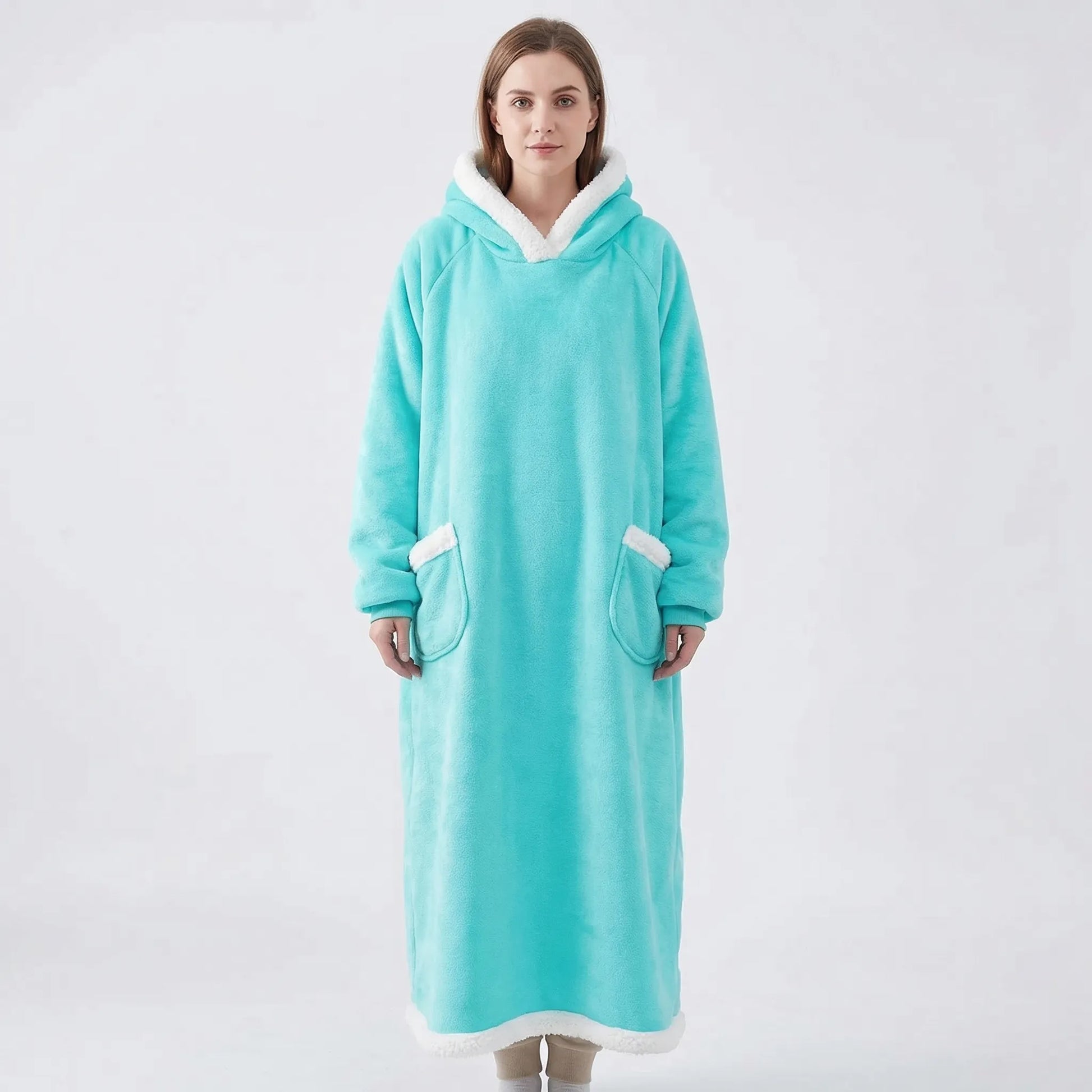 Oversized Hooded Blanket With Front Pocket - Lola