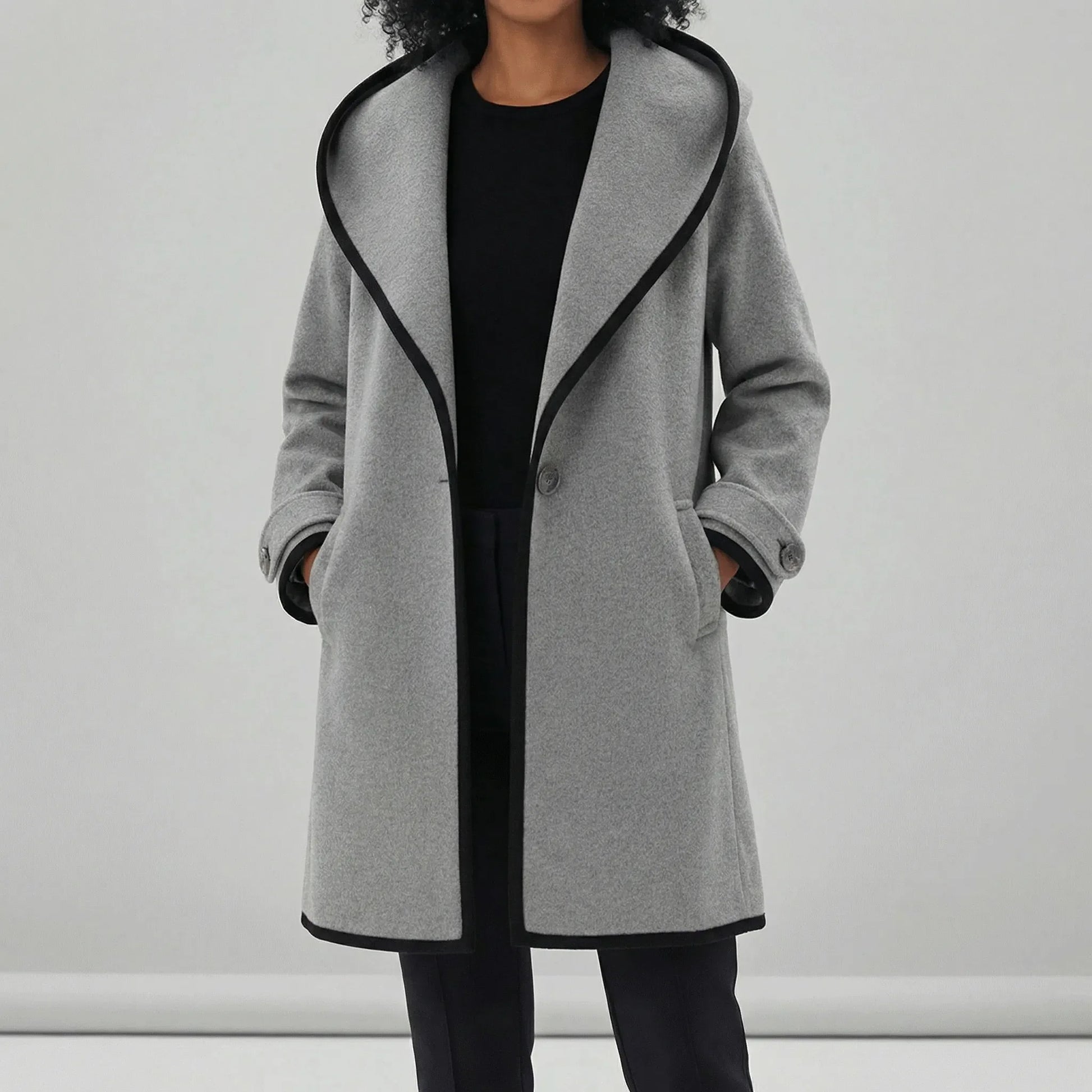 Oversized Mantel Mit Weitem Revers - Lillian