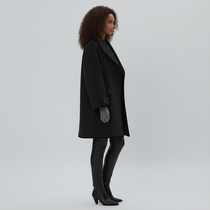 Oversized Mantel Mit Weitem Revers - Lillian