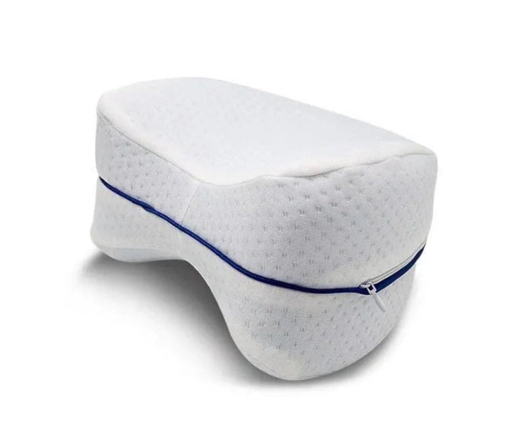 Orthopädisches Kniekissen, weiß, Memory-Schaum, ergonomisch, mit abnehmbarem Bezug.
