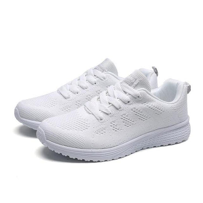Weiße Damen-Sneaker, atmungsaktiv, leicht, Outdoor-Wanderschuhe, Größe 35-44.