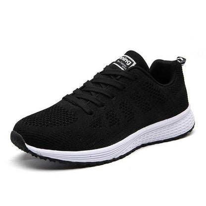 Schwarze Damen-Sneaker, atmungsaktiv, leicht, Outdoor, Größe 35-44, Sportschuhe.