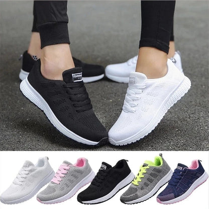 Damen-Sneaker, atmungsaktiv, schwarz und weiß, leicht, Outdoor, Wanderschuhe, Größe 35-44.