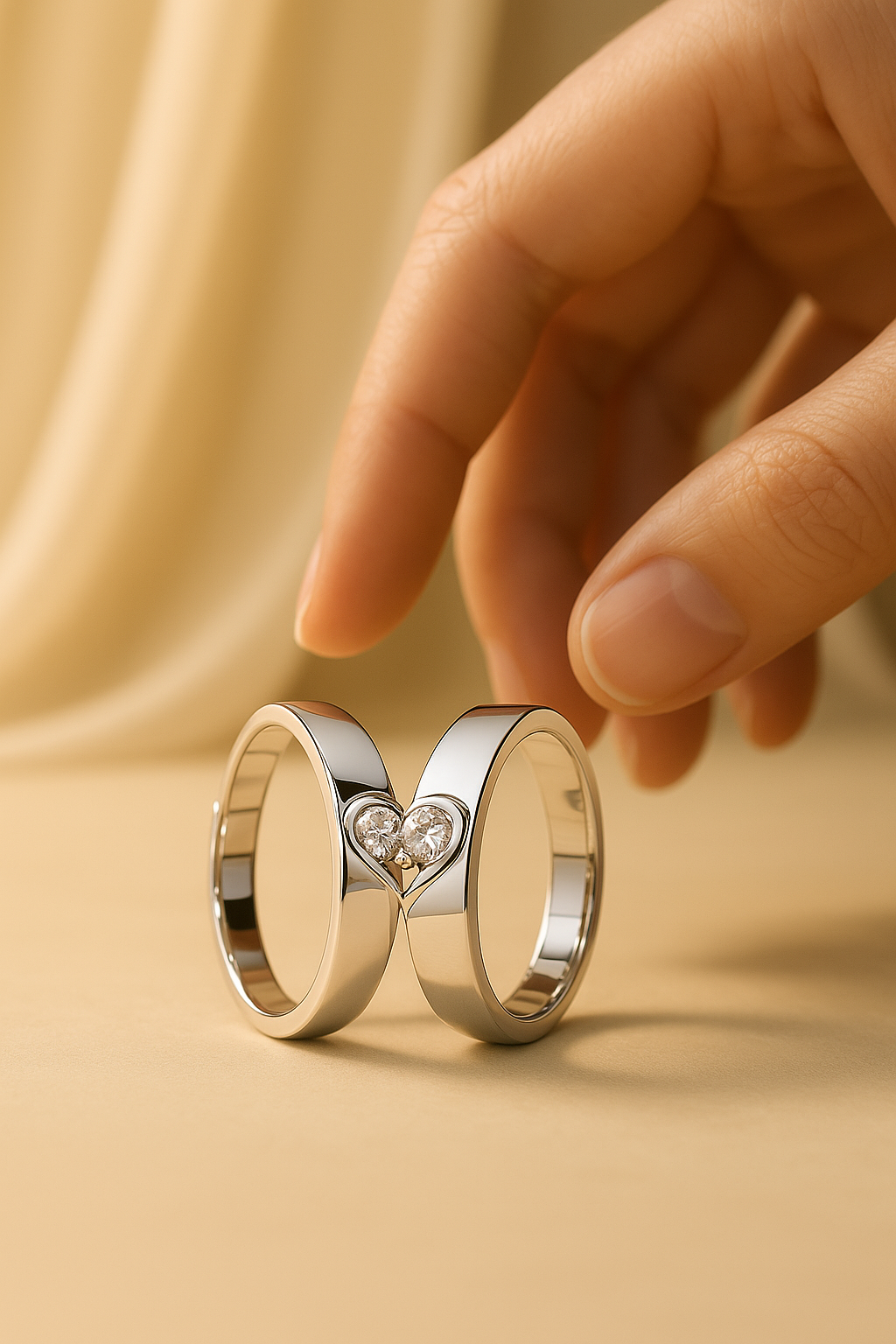 Paar ewig | Hjärta Matching PAR Ringar Set för Evigt