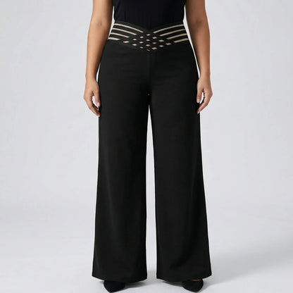 Plus-Size Stretchy Wide-Leg Bottoms - Joanna