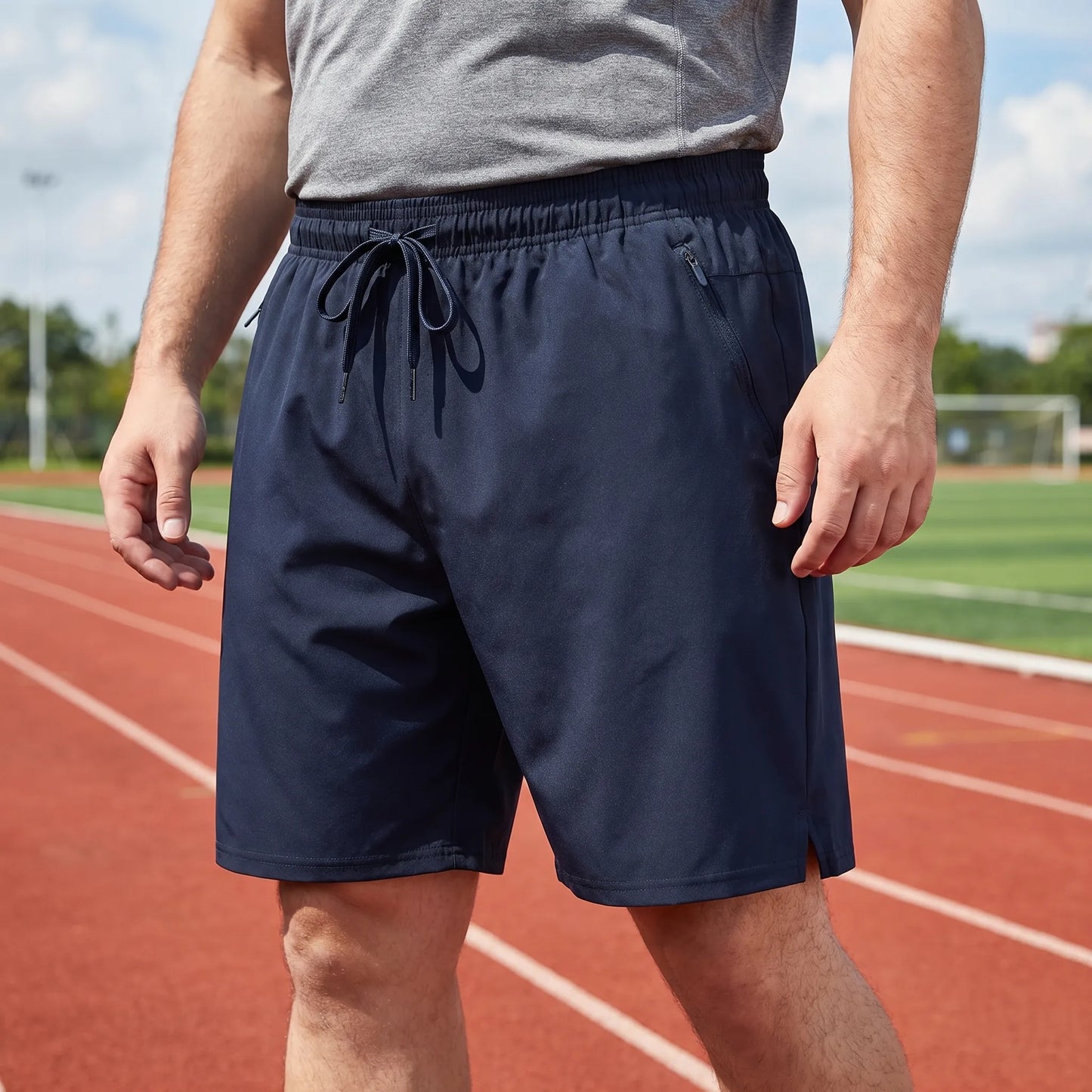 Plus Size Athletic Drawstring Shorts - Julian