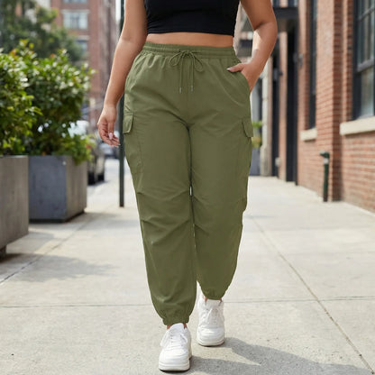 Plus Size Cargo Jogger Pants - Terri