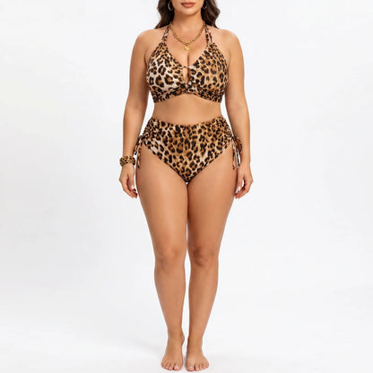 Plus Size Halter Bikini Set - Leticia