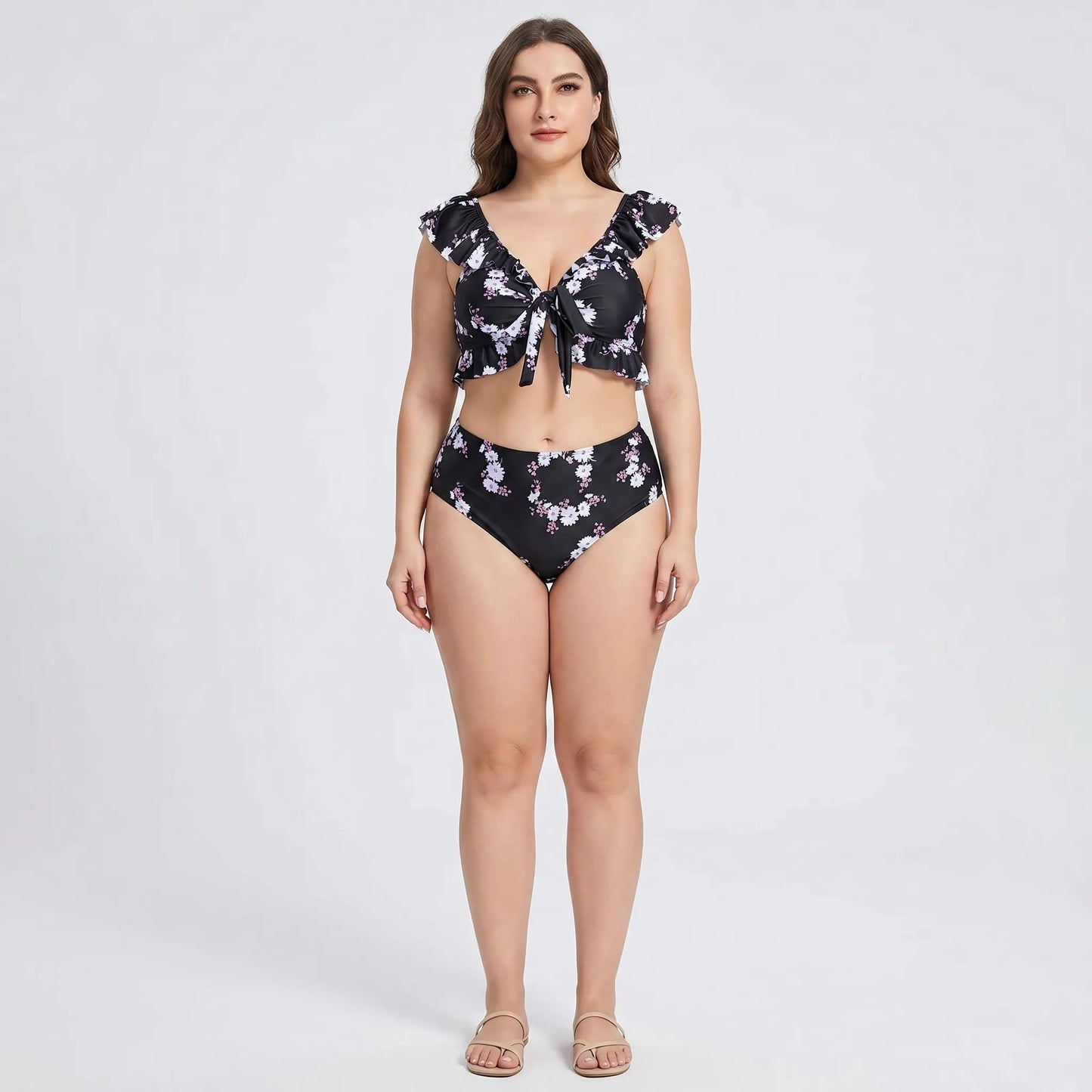 Plus Size High Waist Bikini Set - Jeanette