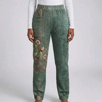 Plus Size Paisley Print Jogger Pants - Laverne