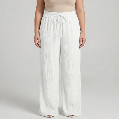Plus Size Wide Leg Casual Pants - Tonya