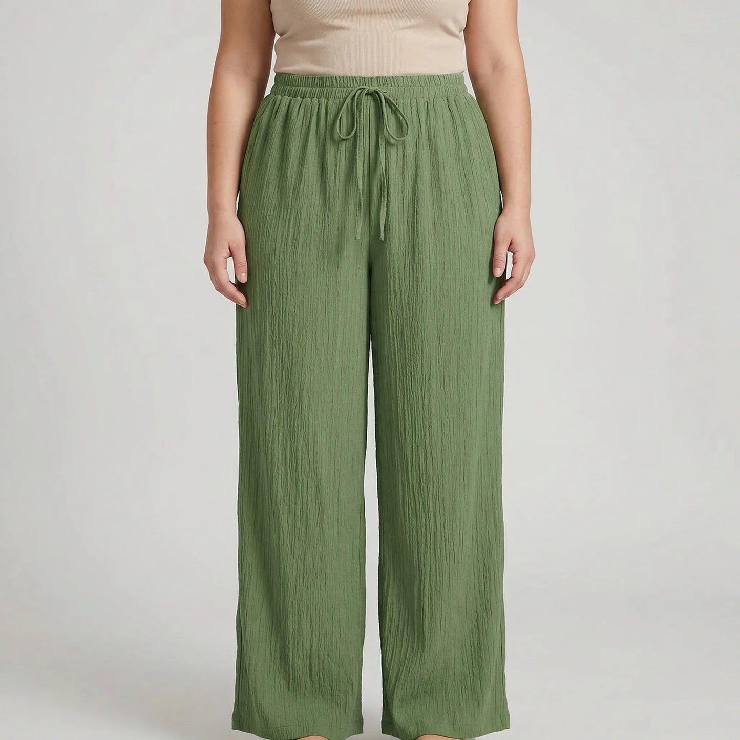 Plus Size Wide Leg Casual Pants - Tonya