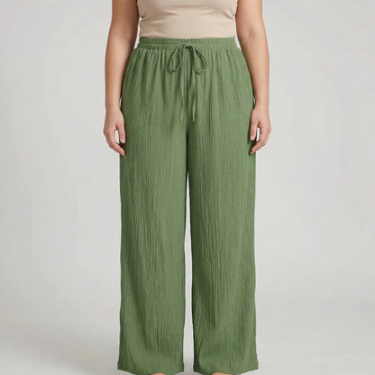 Plus Size Wide Leg Casual Pants - Tonya