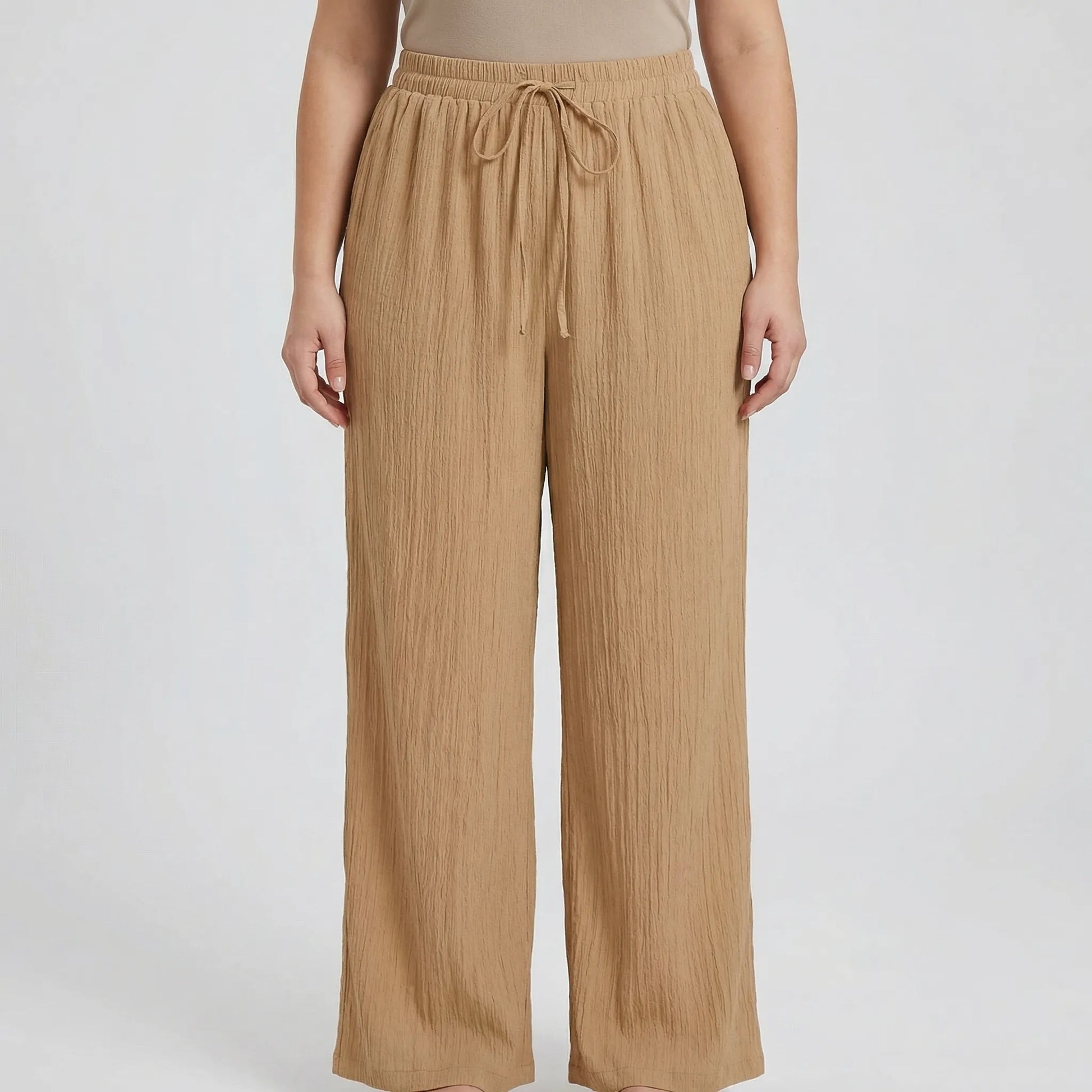Plus Size Wide Leg Casual Pants - Tonya