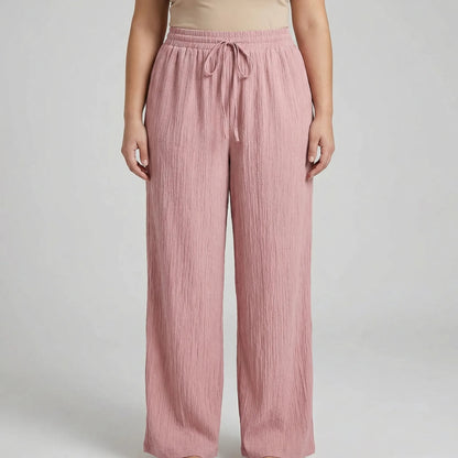 Plus Size Wide Leg Casual Pants - Tonya