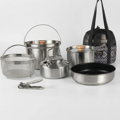 Portable Multi-Piece Outdoor Cookware Set -  Outvenco