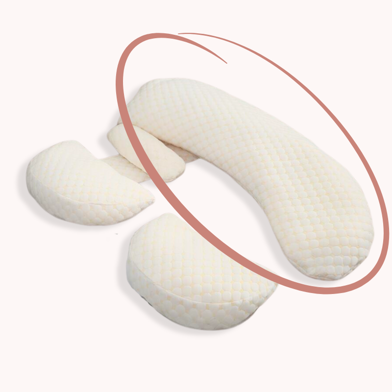 Stillkissen Set, ergonomisch, weiß, atmungsaktiv, für Schwangerschaft und Stillzeit.