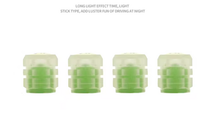 Set med 4 lysande ventilkåpor med logotyp – LuxaGlow
