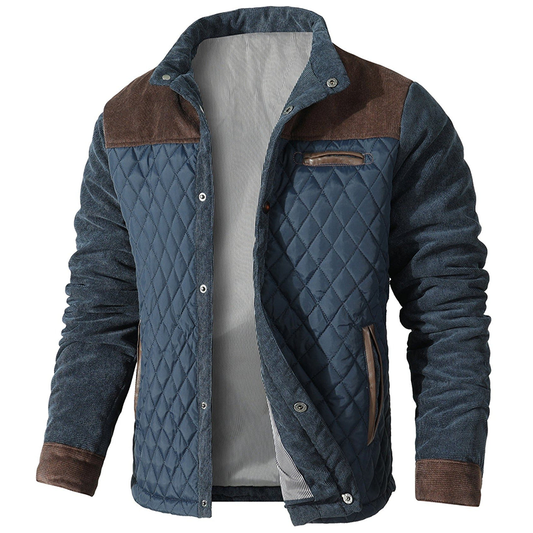 Quilted Front Panel Men's Jacket - Kenneth