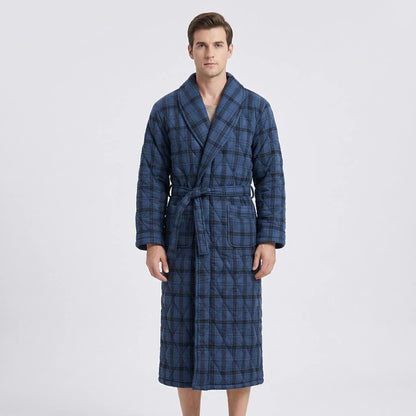 Quilted Three-Layer Long Dressing Gown - Wade