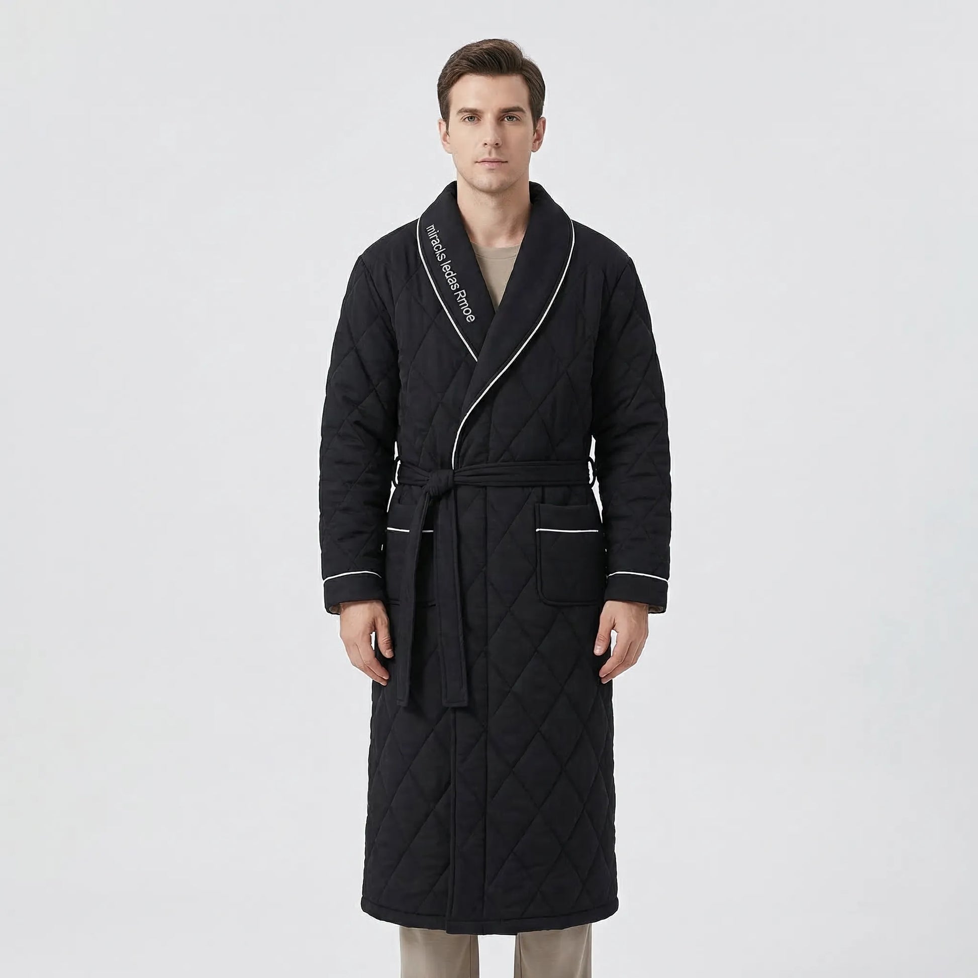 Quilted Three-Layer Long Dressing Gown - Wade