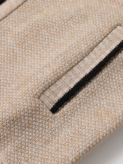Beiger Strickpullover für Herren, Ralph Polo, Baumwolle, elegantes Design, schwarze Akzente.
