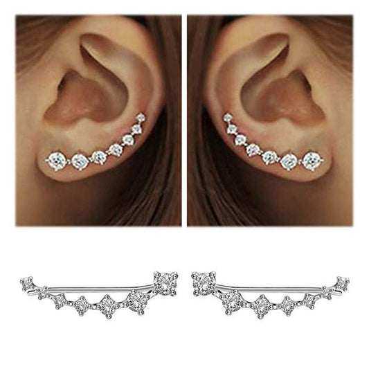 925 Sterling Silber Ohrringe, Zirkonia, glänzend, Damen Schmuck, hochwertig, Geschenk, modisch.