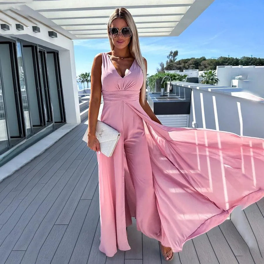 Trendiga och bekväma jeansoverall för damer med midjeflyt – Rhea