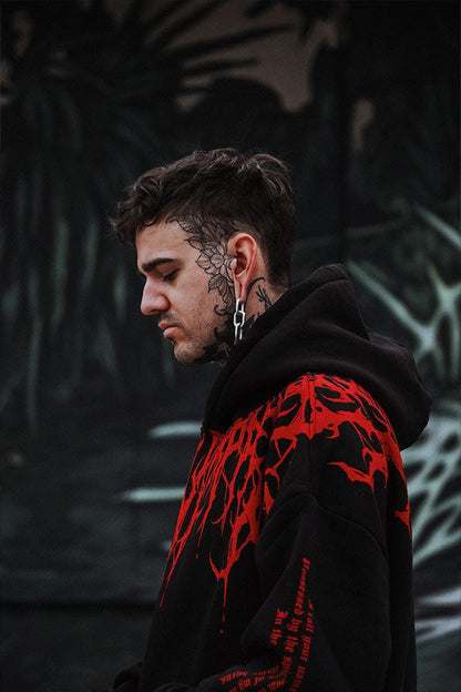 Oversized tung hoodie med tryck – Damon