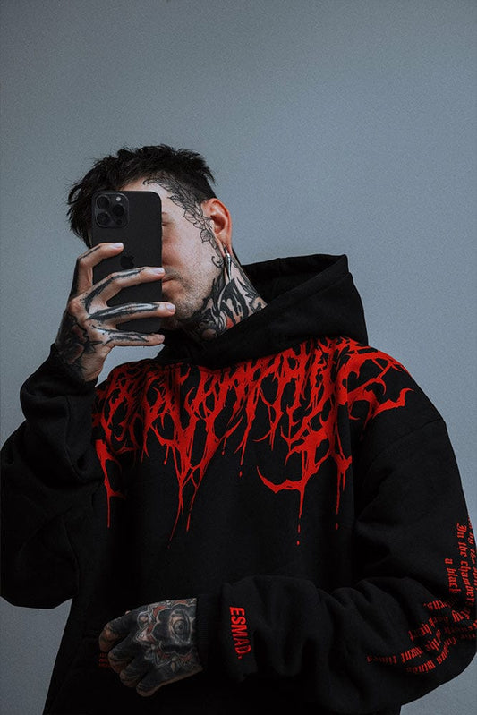 Oversized tung hoodie med tryck – Damon