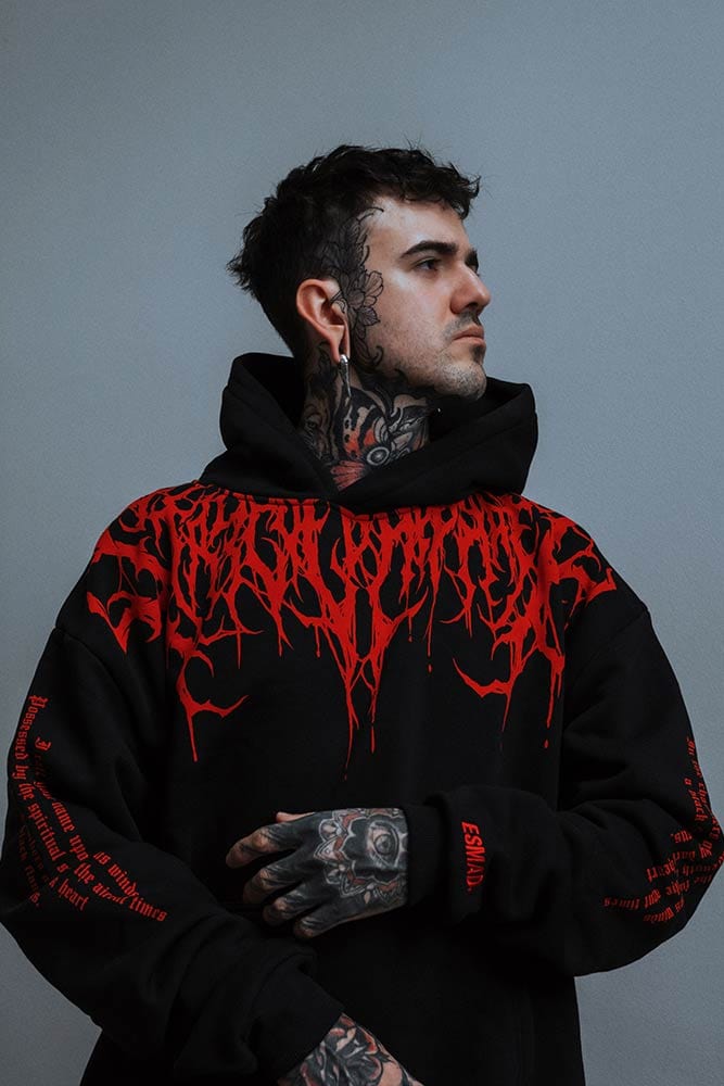 Oversized tung hoodie med tryck – Damon
