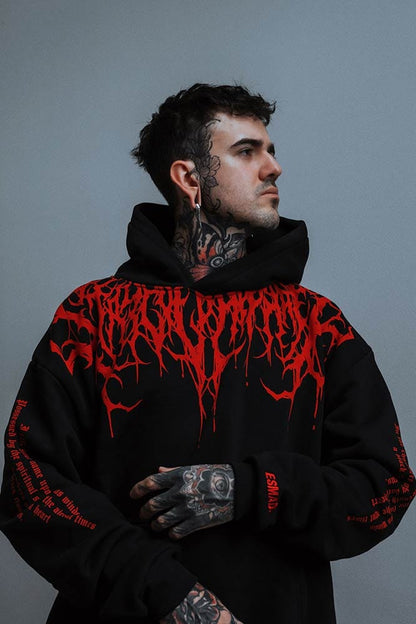 Oversized tung hoodie med tryck – Damon