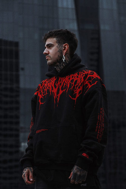 Oversized tung hoodie med tryck – Damon