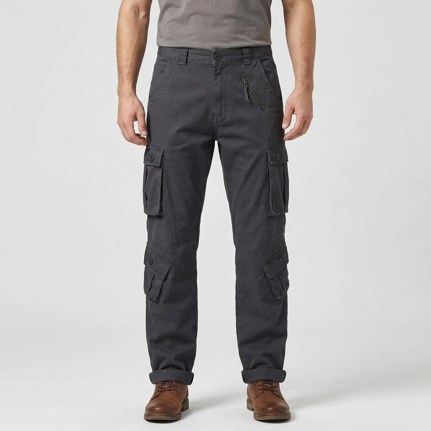 Relaxed Fit Multi-Pocket Cargo Trousers - Shane