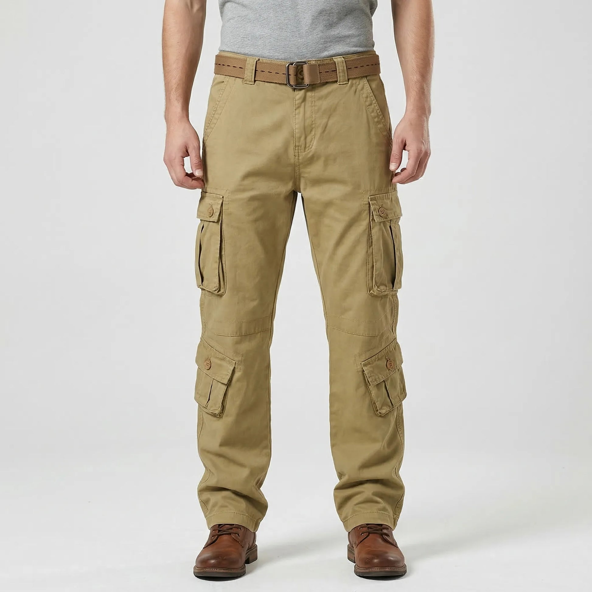 Relaxed Fit Multi-Pocket Cargo Trousers - Shane