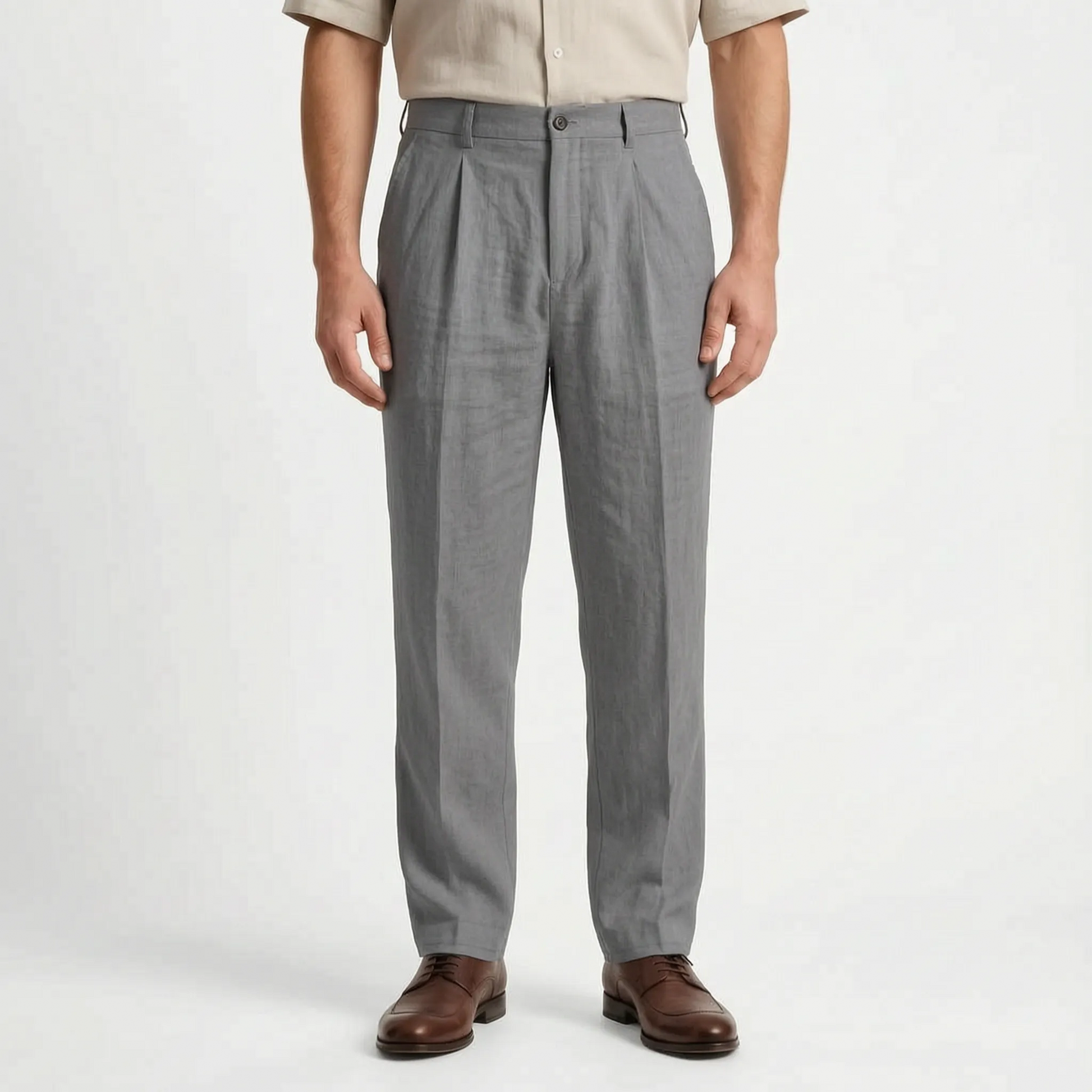 Relaxed Straight Leg Trousers -  Brent