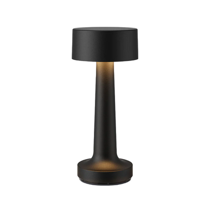 Schwarze zylindrische Tischlampe für Restaurantbar, modernes Design, LED-Beleuchtung.