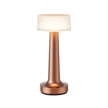 Roségoldene Tischlampe für Restaurant, modernes Design, LED, kabellos, dekorativ.