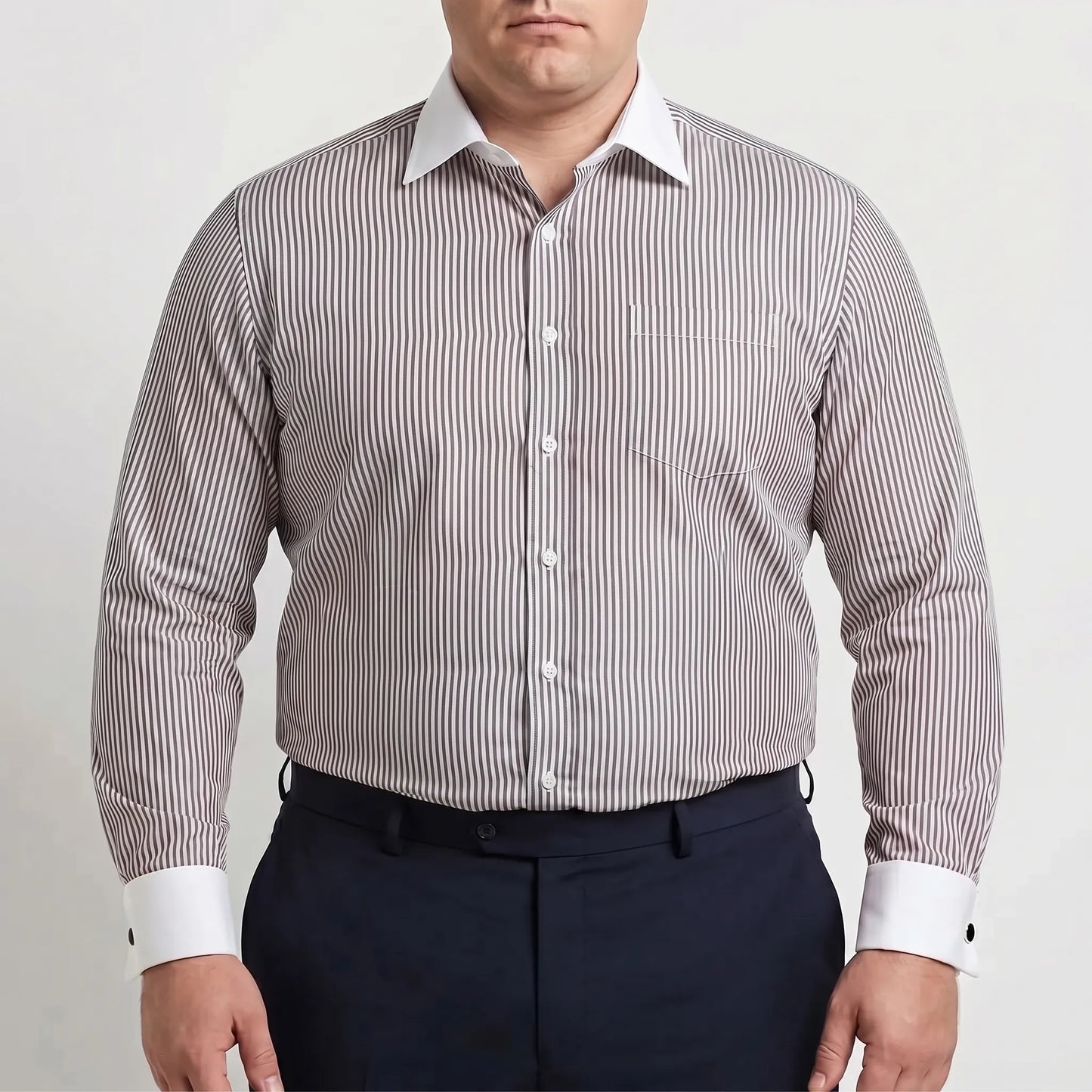Retro Striped Long-Sleeve Button-Up Shirt - Danny