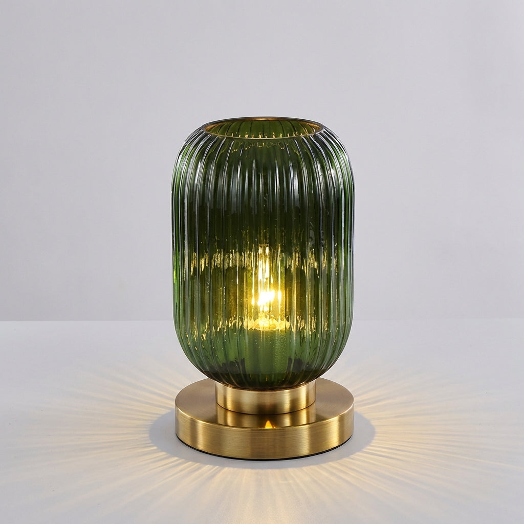 Ribbed Glass Table Lamp - Glintora