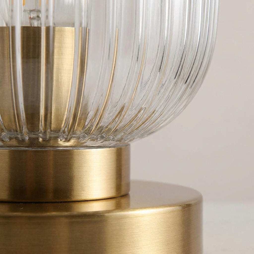 Ribbed Glass Table Lamp - Glintora